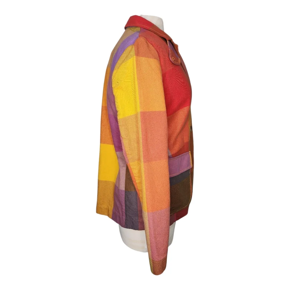 Liz Claiborne Vintage Kaliedoplaid Multicolor Single Breasted Blazer Sz14 - Picture 4 of 13